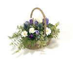 Funeral Basket  Purple, Blue & White