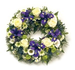 Wreath Leaf Edging Blue & Yellow